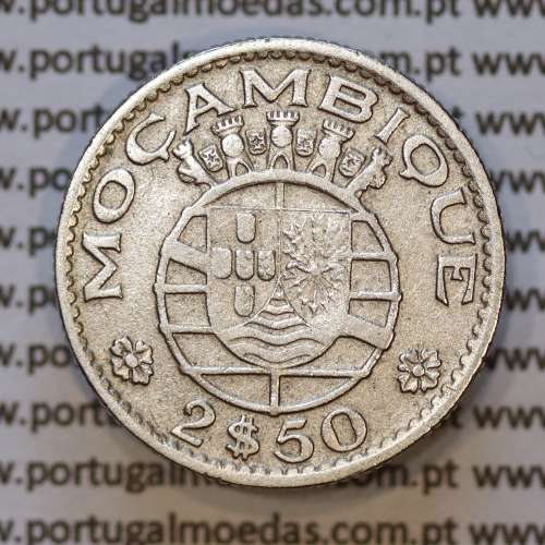 Moeda 2$50 Cupro-níquel 1955 Moçambique, "dois escudos e cinquenta centavos 1955 " (MBC) - World Coins Mozambique KM 78