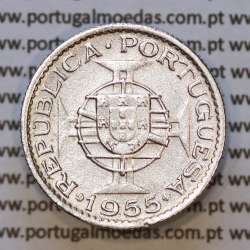 Moeda 2$50 Cupro-níquel 1955 Moçambique, "dois escudos e cinquenta centavos 1955 " (MBC+) - World Coins Mozambique KM 78