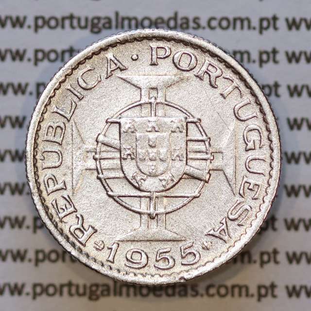 Moeda 2$50 Cupro-níquel 1955 Moçambique, "dois escudos e cinquenta centavos 1955 " (MBC+) - World Coins Mozambique KM 78