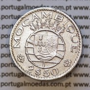 Moeda 2$50 Cupro-níquel 1955 Moçambique, "dois escudos e cinquenta centavos 1955 " (MBC+) - World Coins Mozambique KM 78