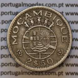 Moeda 2$50 Cupro-níquel 1955 Moçambique, "dois escudos e cinquenta centavos 1955 " (MBC) - World Coins Mozambique KM 78