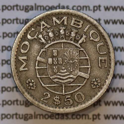 Moeda 2$50 Cupro-níquel 1955 Moçambique, "dois escudos e cinquenta centavos 1955 " (MBC) - World Coins Mozambique KM 78
