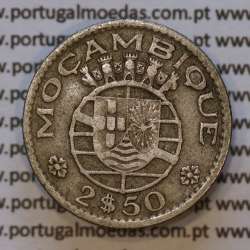 Moeda 2$50 Cupro-níquel 1955 Moçambique, "dois escudos e cinquenta centavos 1955 " (MBC) - World Coins Mozambique KM 78