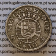 Moeda 2$50 Cupro-níquel 1955 Moçambique, "dois escudos e cinquenta centavos 1955 " (MBC) - World Coins Mozambique KM 78