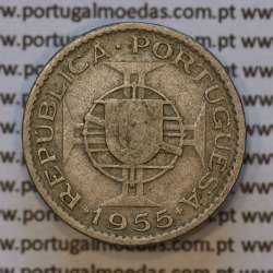 Moeda 2$50 Cupro-níquel 1955 Moçambique, "dois escudos e cinquenta centavos 1955 " (BC) - World Coins Mozambique KM 78