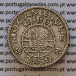 Moeda 2$50 Cupro-níquel 1955 Moçambique, "dois escudos e cinquenta centavos 1955 " (BC) - World Coins Mozambique KM 78