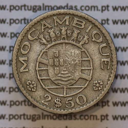 Moeda 2$50 Cupro-níquel 1955 Moçambique, "dois escudos e cinquenta centavos 1955 " (BC) - World Coins Mozambique KM 78
