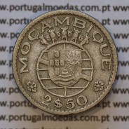 Moeda 2$50 Cupro-níquel 1955 Moçambique, "dois escudos e cinquenta centavos 1955 " (BC) - World Coins Mozambique KM 78