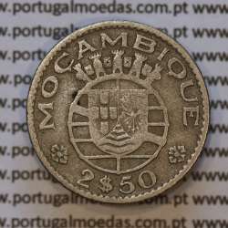 Moeda 2$50 Cupro-níquel 1955 Moçambique, "dois escudos e cinquenta centavos 1955 " (BC) - World Coins Mozambique KM 78