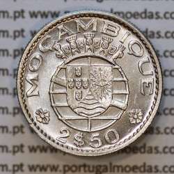 Moeda 2$50 Cupro-níquel 1965 Moçambique, "dois escudos e cinquenta centavos 1965 " (Soberba) - World Coins Mozambique KM 78