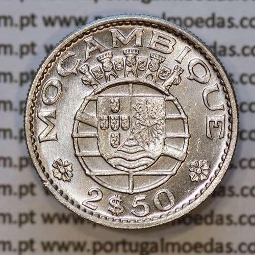 Moeda 2$50 Cupro-níquel 1965 Moçambique, "dois escudos e cinquenta centavos 1965 " (Soberba) - World Coins Mozambique KM 78
