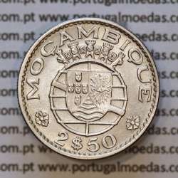 Moeda 2$50 Cupro-níquel 1965 Moçambique, "dois escudos e cinquenta centavos 1965 " (Bela) - World Coins Mozambique KM 78