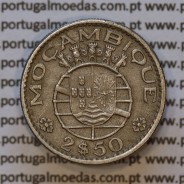 2$50 Cuproníquel 1965 Moçambique, "dois escudos e cinquenta centavos 1965 Cupro-Níquel " (MBC+/Bela) - World Coins Mozambique KM