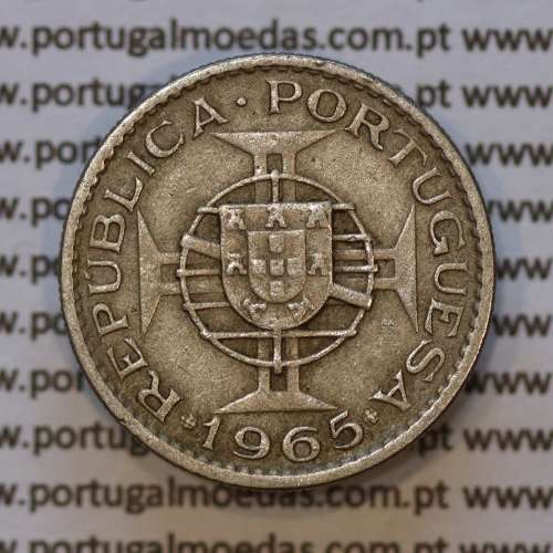 Moeda 2$50 Cupro-níquel 1965 Moçambique, "dois escudos e cinquenta centavos 1965 " (MBC) - World Coins Mozambique KM 78