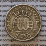 Moeda 2$50 Cupro-níquel 1965 Moçambique, "dois escudos e cinquenta centavos 1965 " (MBC) - World Coins Mozambique KM 78