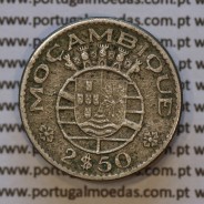 Moeda 2$50 Cupro-níquel 1965 Moçambique, "dois escudos e cinquenta centavos 1965 " (BC) - World Coins Mozambique KM 78