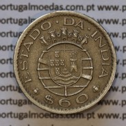 60 centavos alpaca 1959 India, "$60 alpaca 1959" (MBC+), Estado da India Portuguesa - World Coins India Portuguese KM 32