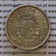 60 centavos alpaca 1959 India, "$60 alpaca 1959" (MBC+/Bela), Estado da India Portuguesa - World Coins India Portuguese KM 32
