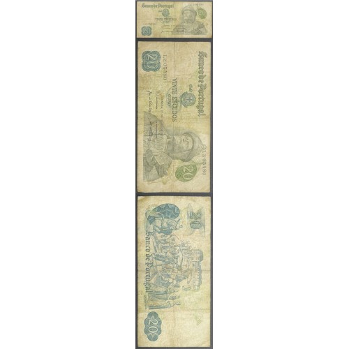 NOTA DE 20 ESCUDOS 1971 ( MUITO CIRCULADA ) "20$00 1971 Ch.8 GARCIA DE ORTA - BANCO DE PORTUGAL (27/07/1971)