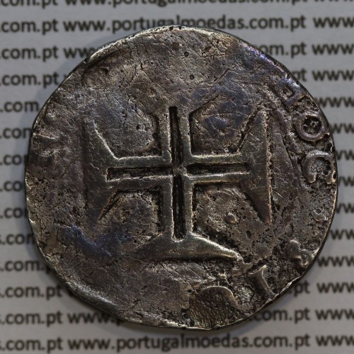 Meio Cruzado prata D. João IV 1640-1656, Lisboa, 200 Réis prata Legenda ✤IOANNES IIII DG REX PORTVGALIE / ✤IN.HOC.SIGNO.VINCES