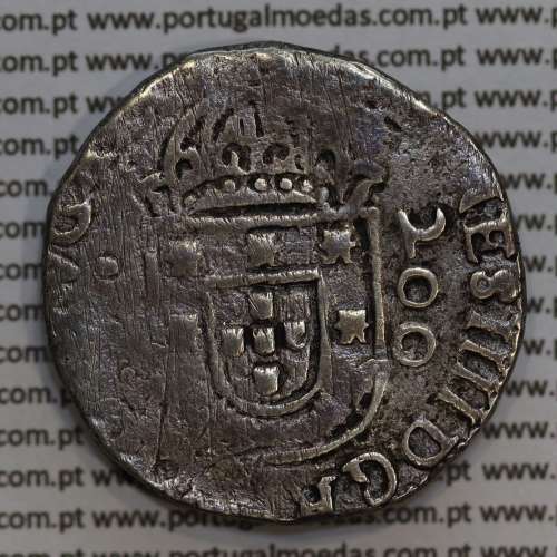 Meio Cruzado prata D. João IV 1640-1656, Lisboa, 200 Réis prata Legenda ✤IOANNES IIII DG REX PORTVGALIE / ✤IN.HOC.SIGNO.VINCES