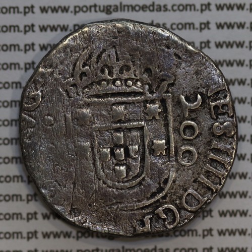 Meio Cruzado prata D. João IV 1640-1656, Lisboa, 200 Réis prata Legenda ✤IOANNES IIII DG REX PORTVGALIE / ✤IN.HOC.SIGNO.VINCES