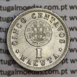 Moeda 1 Macuta 1927 em alpaca de Angola, "5 centavos 1927 Angola" (Soberba) - Ex- Colónia Angola - World Coins Angola KM 66 Moeda 1 Macuta 1927 em alpaca de Angola, "5 centavos 1927 Angola" (Soberba) - Ex- Colónia Angola - World Coins Angola KM 66
