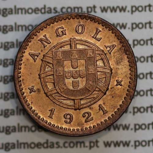 Angola 1 Centavo 1921 Bronze, (Bela) - Ex-Colónia Portuguesa - World Coins Angola KM 60