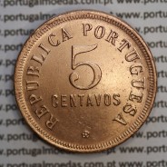 Angola 5 Centavos 1921 Bronze, ("$05" cinco centavos 1921 Angola), (BELA-), Ex-Colónia Portuguesa - World Coins Angola KM 62