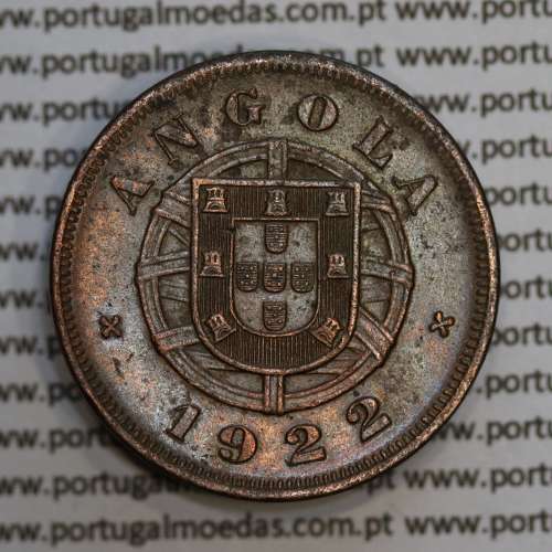 Angola 5 Centavos 1922 Bronze, ("$05" cinco centavos 1922 Angola), (BELA), Ex-Colónia Portuguesa - World Coins Angola KM 62