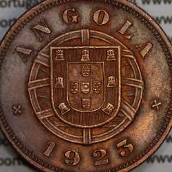 Angola 5 Centavos 1923 Bronze, ("$05" cinco centavos 1923 Angola), (BELA), Ex-Colónia Portuguesa - World Coins Angola KM 62