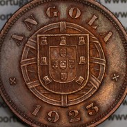 Angola 5 Centavos 1923 Bronze, ("$05" cinco centavos 1923 Angola), (BELA), Ex-Colónia Portuguesa - World Coins Angola KM 62