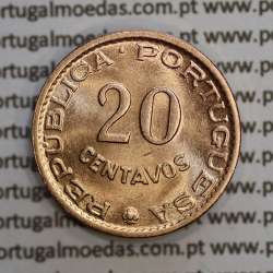 Angola 20 Centavos 1962 Bronze, ("$20" vinte centavos 1962 Angola), (Soberba), Ex-Colónia Angola, World Coins Angola KM 78 Angola 20 Centavos 1962 Bronze, ("$20" vinte centavos 1962 Angola), (Soberba), Ex-Colónia Angola, World Coins Angola KM 78