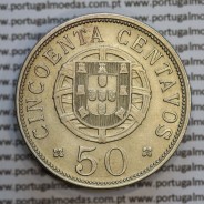 Angola 50 centavos 1927 em alpaca, ("$50" centavos 1927 Angola), (MBC+/Bela) - Ex- Colónia Angola - World Coins Angola KM 69