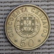 Angola 50 centavos 1927 em alpaca, ("$50" centavos 1927 Angola), (MBC+/Bela) - Ex- Colónia Angola - World Coins Angola KM 69