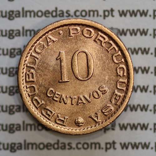 Moçambique,10 centavos 1961 Bronze, "$10" centavos bronze 1961, (Soberba) Ex-Colónia Portuguesa - World Coins Mozambique KM 83
