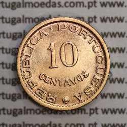 Moçambique,10 centavos 1961 Bronze, "$10" centavos bronze 1961, (Soberba) Ex-Colónia Portuguesa - World Coins Mozambique KM 83