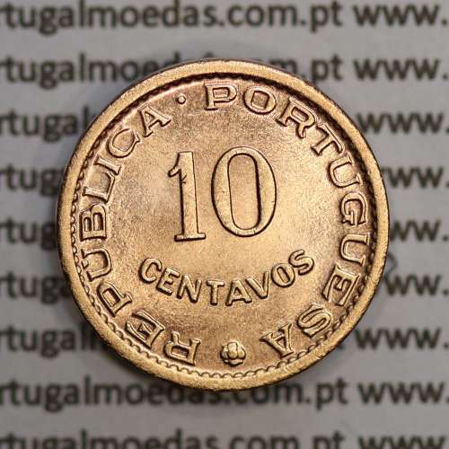 Moçambique,10 centavos 1961 Bronze, "$10" centavos bronze 1961, (Soberba) Ex-Colónia Portuguesa - World Coins Mozambique KM 83