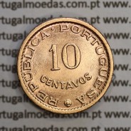 Moçambique,10 centavos 1961 Bronze, "$10" centavos bronze 1961, (Soberba) Ex-Colónia Portuguesa - World Coins Mozambique KM 83