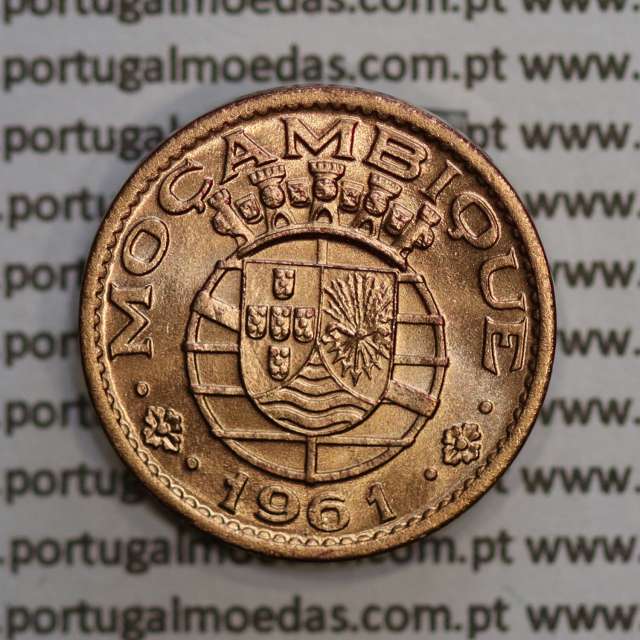 Moçambique, 20 centavos 1961 Bronze, "$20" centavos bronze 1961, (Soberba) Ex-Colónia Portuguesa - World Coins Mozambique KM 85