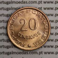Moçambique, 20 centavos 1961 Bronze, "$20" centavos bronze 1961, (Soberba) Ex-Colónia Portuguesa - World Coins Mozambique KM 85