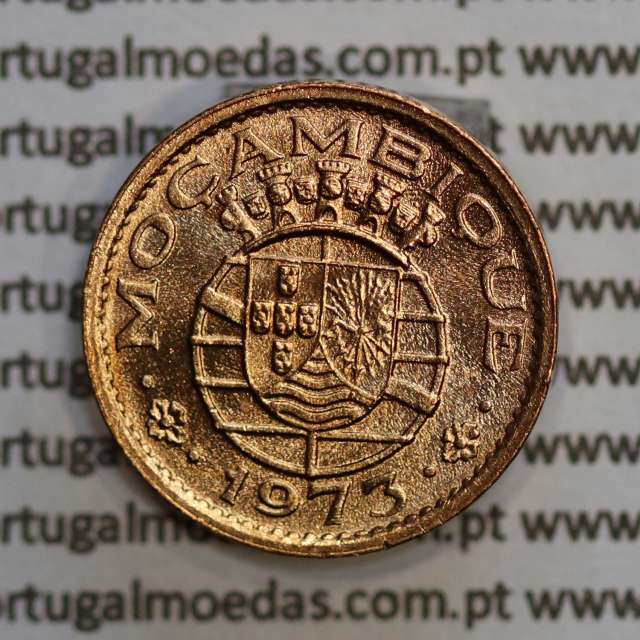 Moçambique, 20 centavos 1973 Bronze, "$20" centavos bronze 1973, (Soberba) Ex-Colónia Portuguesa - World Coins Mozambique KM 88
