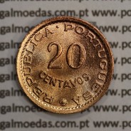 Moçambique, 20 centavos 1973 Bronze, "$20" centavos bronze 1973, (Soberba) Ex-Colónia Portuguesa - World Coins Mozambique KM 88