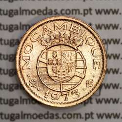 Moçambique, 20 centavos 1973 Bronze, "$20" centavos bronze 1973, (Soberba) Ex-Colónia Portuguesa - World Coins Mozambique KM 88