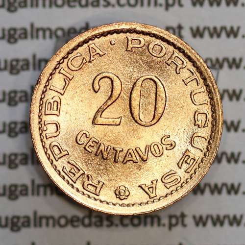 Moçambique, 20 centavos 1973 Bronze, "$20" centavos bronze 1973, (Soberba) Ex-Colónia Portuguesa - World Coins Mozambique KM 88