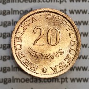 Moçambique, 20 centavos 1973 Bronze, "$20" centavos bronze 1973, (Soberba) Ex-Colónia Portuguesa - World Coins Mozambique KM 88
