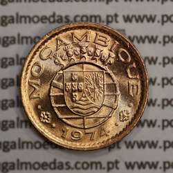 Moçambique, 20 centavos 1974 Bronze, "$20" centavos bronze 1974, (Soberba) Ex-Colónia Portuguesa - World Coins Mozambique KM 88