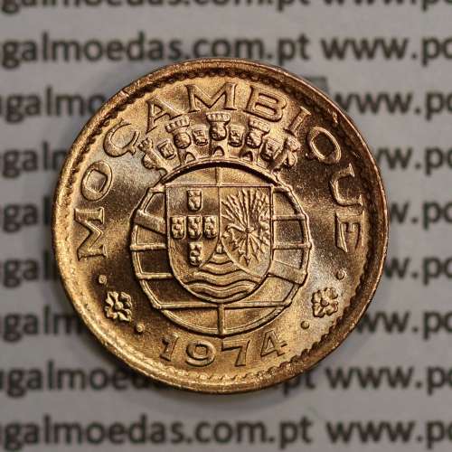 Moçambique, 20 centavos 1974 Bronze, "$20" centavos bronze 1974, (Soberba) Ex-Colónia Portuguesa - World Coins Mozambique KM 88