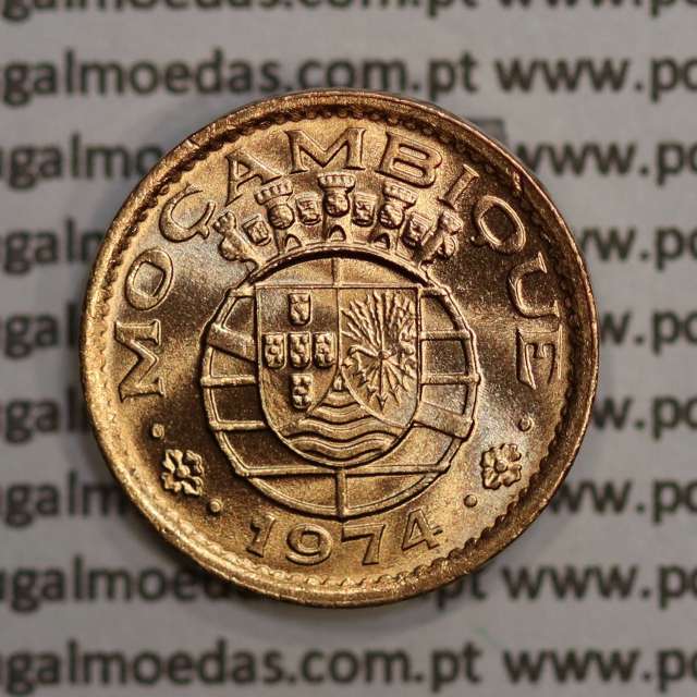 Moçambique, 20 centavos 1974 Bronze, "$20" centavos bronze 1974, (Soberba) Ex-Colónia Portuguesa - World Coins Mozambique KM 88