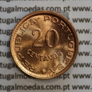 Moçambique, 20 centavos 1974 Bronze, "$20" centavos bronze 1974, (Soberba) Ex-Colónia Portuguesa - World Coins Mozambique KM 88